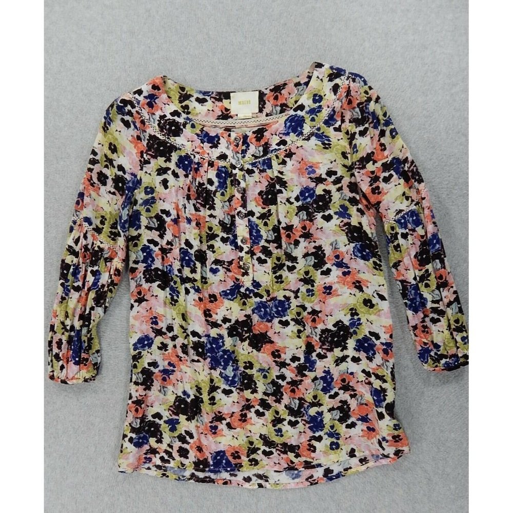 Maeve Anthropologie‎ Rayon 3/4 Sleeve Blouse Shirt  (Women's Size 2)
